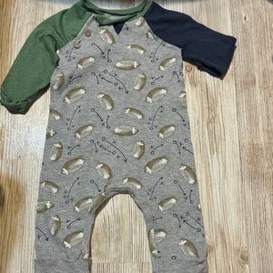 Mud Pie Green and Navy Jumpsuit